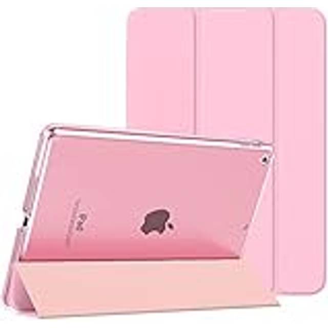 MoKo Case for iPad 10.2 iPad 9th Generation 2021/ iPad 8th Generation 2020/ iPad 7th Generation 2019, Slim Stand Hard Back Shell Smart Cover Case for iPad 10.2 inch, Auto Wake/Sleep, Flowers Pink