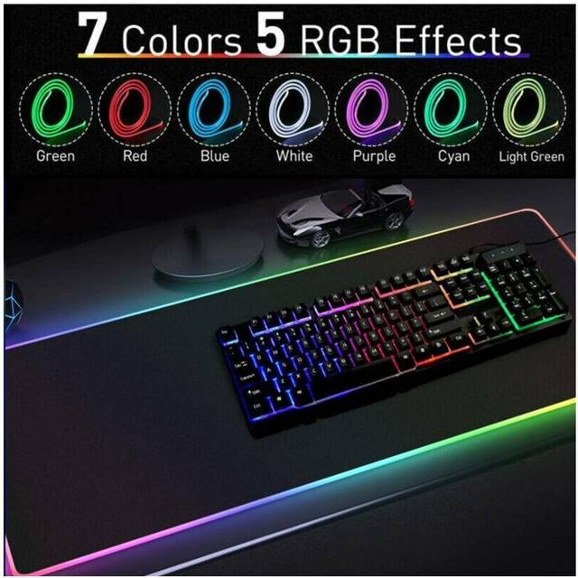 800*300mm Large Rgb Colorful Led Lighting Gaming Mouse Pad Mat Desk Pc Laptop