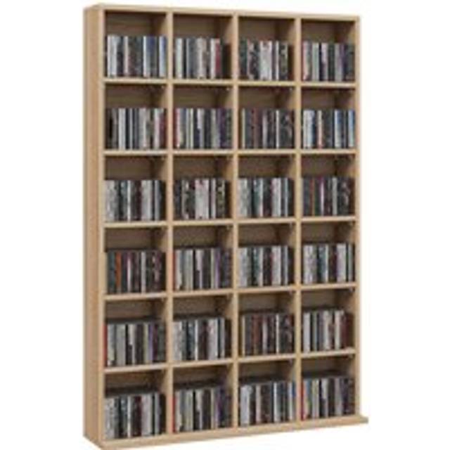 DVD CD Media Storage Rack Video Display Unit 89 x 130.5 cm Nature Wood Finish