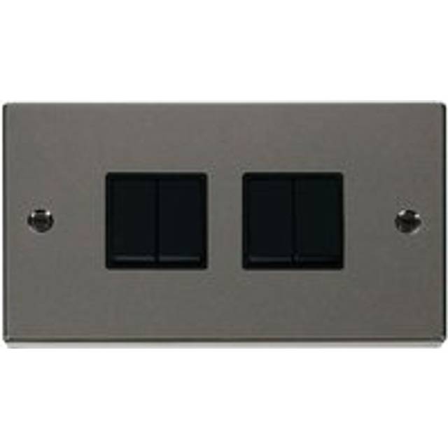 Se Home - Black Nickel 10A 4 Gang 2 Way Light Switch - Black Trim