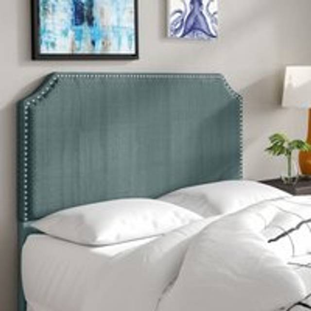 Casa - Nova Sky Blue Linen Super King 30 inch Strutted Headboard