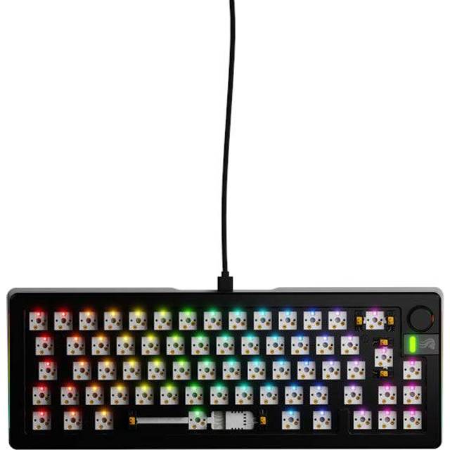 Glorious Gaming GMMK 3 PRO Barebones: tangentbordssats med vred, modulärt aluminiumhölje och packningssystem, utbytbara brytare, 65% kompakt, ljuddämpande skum, aluminiumplatta, ISO/EU - Svart