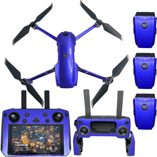 (navy blue 4 in 1) Waterproof Fluorescent Sticker Body Skin Stickers for DJI Mavic 2 Pro/Zoom