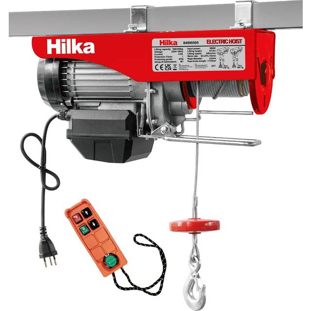 Hilka 500Kg Electric Wireless Remote Hoist, Red