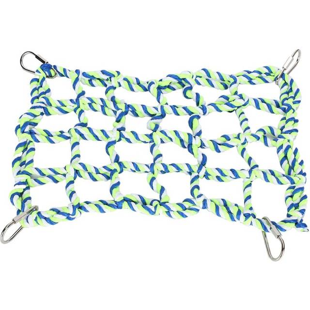 Small Pet Hammock Woven Rope Mesh Climbing Net for Parrot Squirrels Sugar Glider