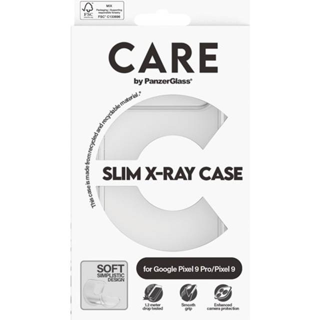 CARE by PanzerGlass X-Ray - Bagsidecover til mobiltelefon - blød basis - termoplastisk polyuretan (TPU) - gennemsigtig - for Google Pixel 9, 9 Pro