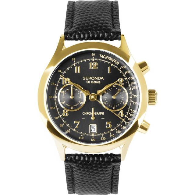 Sekonda Archer Gold Chronograph Watch 30237 - Black