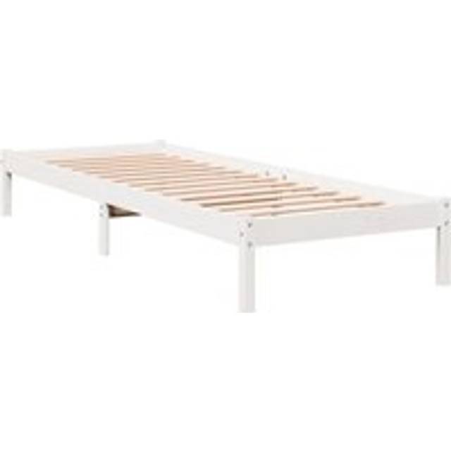 vidaXL Extra Long Bed Frame without Mattress White 90x210 cm Solid Wood Pine