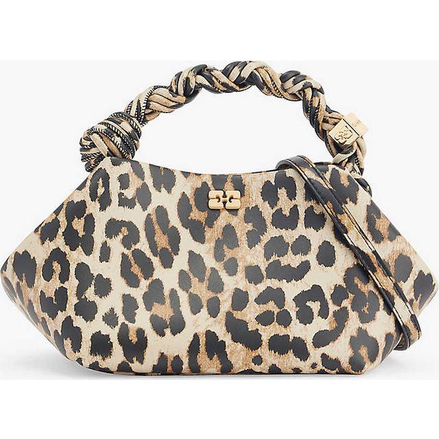 Ganni Leopard Bou Leopard-print Recycled-leather Top Handle Bag - LEOPARD