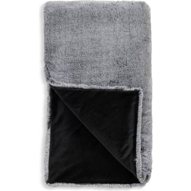 Habitat Faux Fur Tipped Throw - Charcoal - 125x150cm