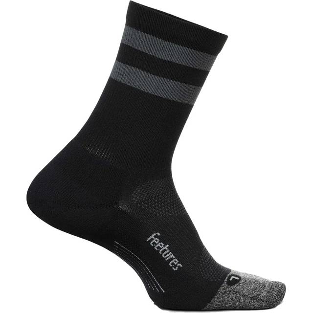 Feetures Elite Light Cushion Mini Crew High Top Socks Black, Size L