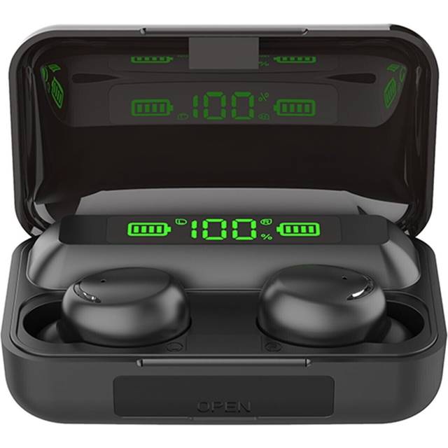 Tws wireless f9-5 5.0 true wireless earbuds earphones with power bank black