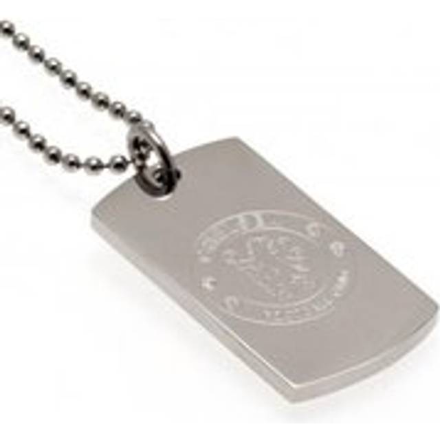 Chelsea FC Unisex Adults Engraved Dog Tag And Chain One Size silver