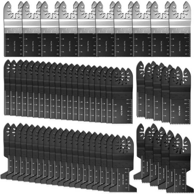 60pcs Oscillating Saw Blades Wood Metal Cutting Universal Quick Release Multitool Accessories for Bosch Craftsman DeWalt Dremel Fein Ridgid Tch