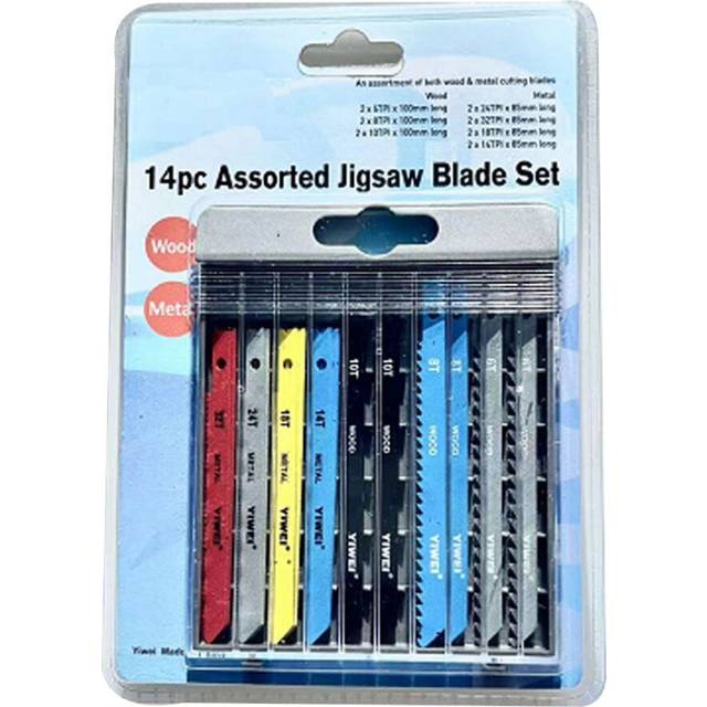 14pcs U-Shank Jig Saw Blade Set Assorted Metal Steel Jigsaw Blade Fitting For Plastic Wood Cutting Tools