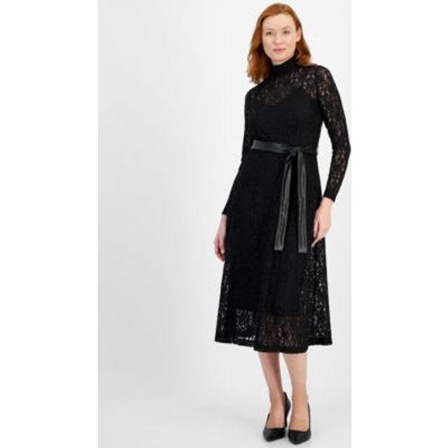 Anne Klein Mock Neck Midi Dress