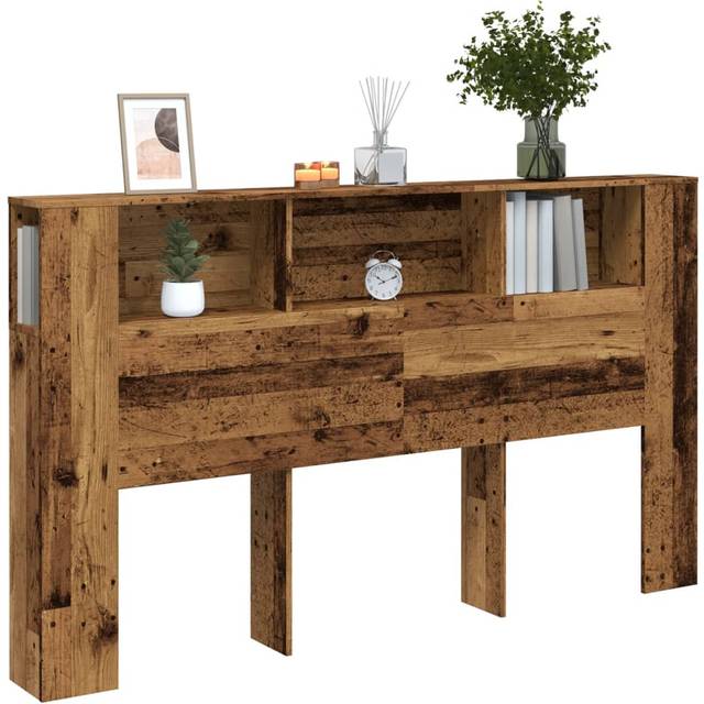 vidaXL Headboard Cabinet Old Wood 180x18.5x102.5 cm Engineered Wood - Brown