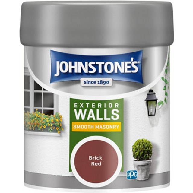 Johnstone?s ? Exterior Smooth Masonry Paint - Tester Pot ? Brick Red ? Up to 15 Years Protection ? Weather & Dirt Resistant ? 12m2 Coverage Per Litre