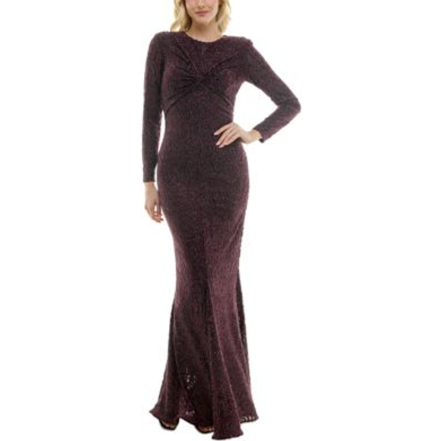 Taylor Stretch Velvet Burnout Gown