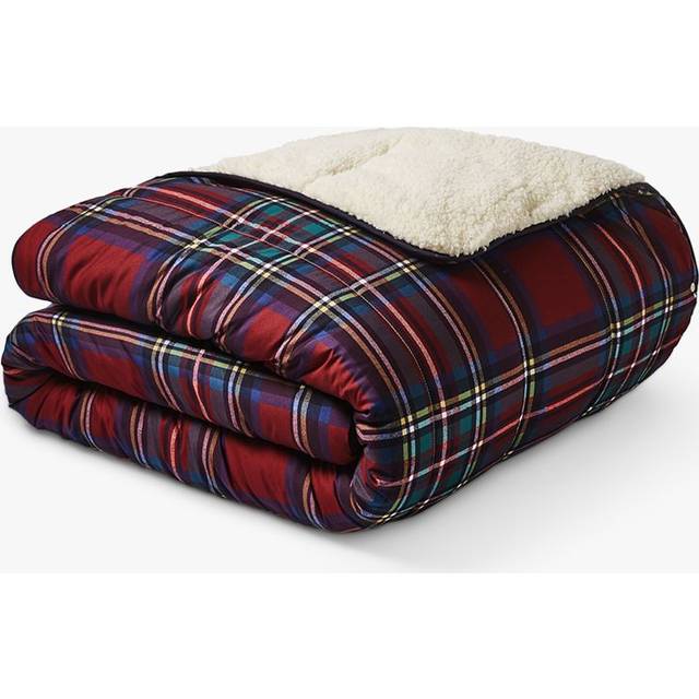 Night Lark® Cosy Sherpa Throw Classic Tartan Berry Red