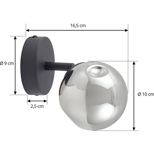 Lindby - Valentina Wall Lamp Grey/Black