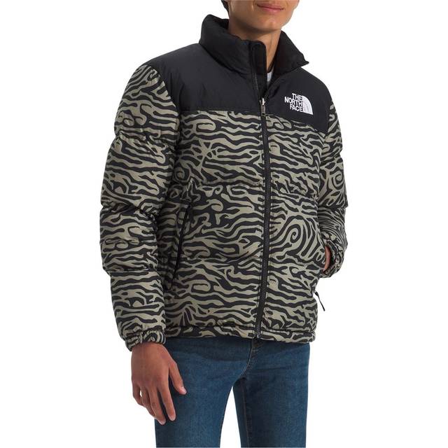 The North Face Teens&#39; 1996 Retro Nuptse Jacket Clay Grey Tnf Tiger Stripe Print Size L male - Clay Grey TNF Tiger Stripe Print (L)