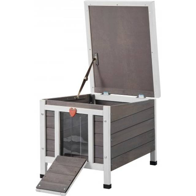 VEVOR Outdoor Cat House Wooden Feral Cat Shelter with Roof & PVC Door Flaps