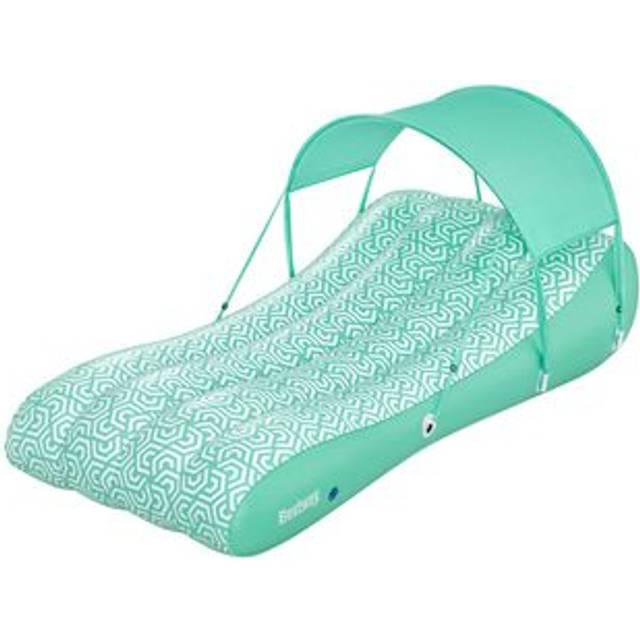 Bestway Badmadrass Lounge med solskydd 178 x 102 cm
