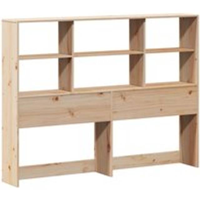 vidaXL Headboard with Storage 150 cm Solid Wood Pine - Brown
