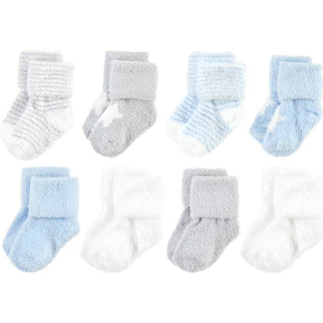 Hudson Baby Unisex Baby Cotton Rich Newborn and Terry Socks  Blue Star  0-6 Months