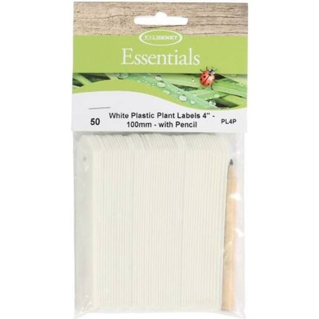 Tildenet Plastic Plant Labels - White, 100mm Pencil