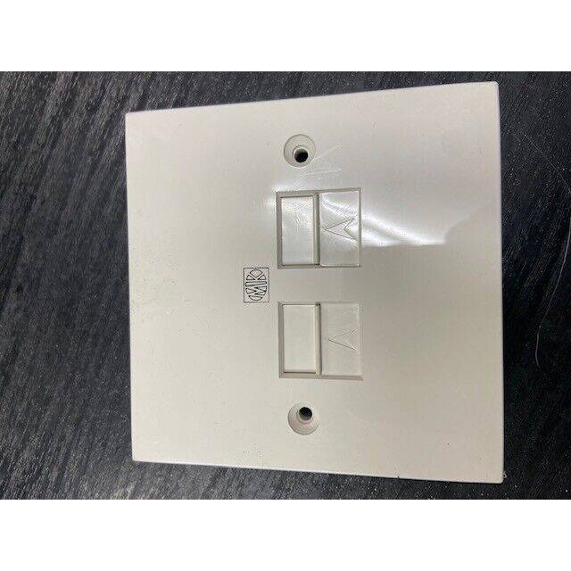 MK Telephone Socket 1 Gang Slave in White Plastic