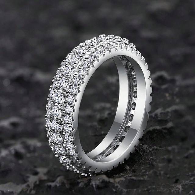 SHEIN 1pc 925 Sterling Silver Rhinestone Ring Fashion Ring For Women S925 Sterling Silver Thin Rings Thumb Rings Fine Jewelry Gift