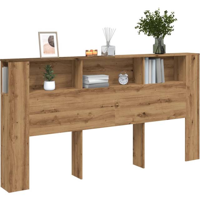 vidaXL Sänggavel m förvaring artisian ek 200x18,5x102,5 cm konstr. trä