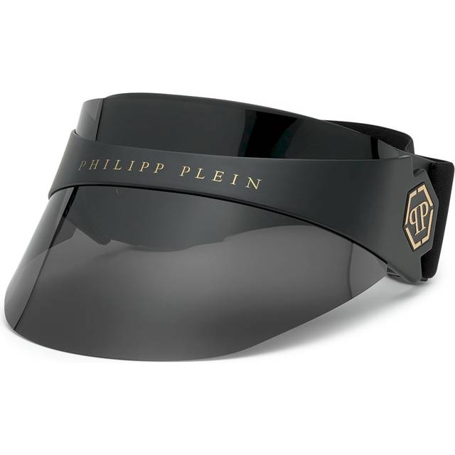 Philipp Plein Unisex SPP033S PLEIN F.I.T. FUTURE IS TODAY VISIERA-K 0U28 Sunglasses Injected Black Grey Visor Polarized