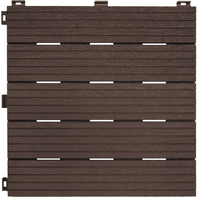 (Pack of 40) Cosmo Garden Patio Composite Decking Tiles Brown