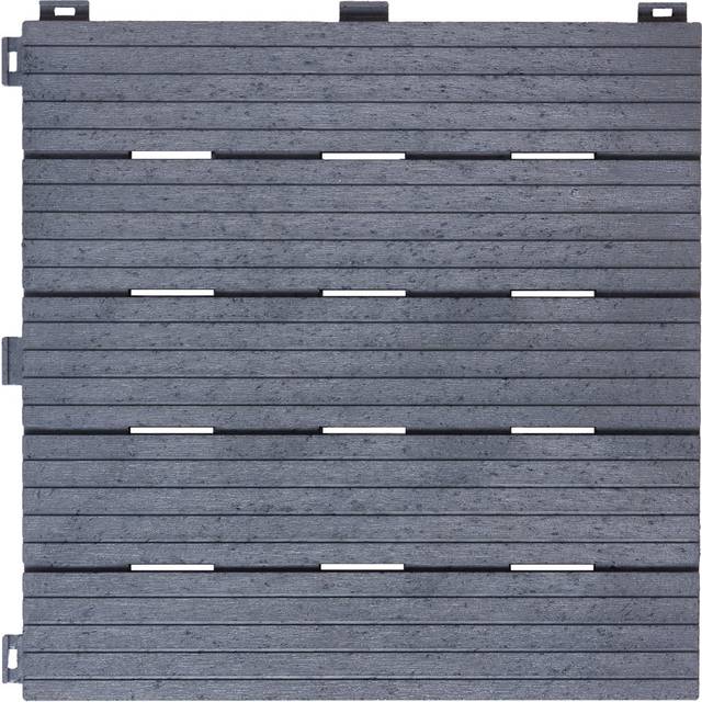 (Pack of 40) Cosmo Garden Patio Composite Decking Tiles Cool Grey
