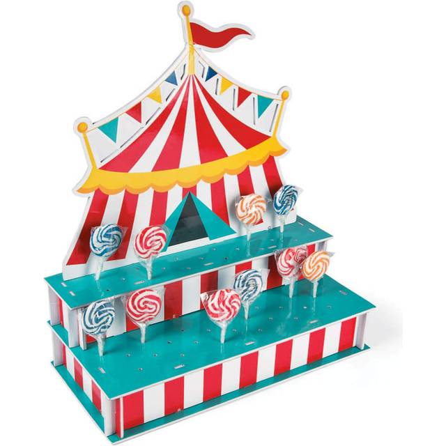 Fun Express Circus Tent Shaped Lollipop Stand - Foam Base - Holds 48 Suckers - 18 Inches Tall - Circus Party Supplies - VBS Vacation Bible School Supp