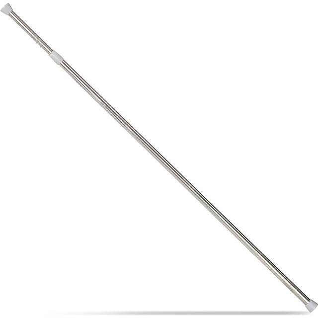 Tension Rod, Extendable, for Curtains, Showers, Door Frames & More, No Drilling, Stainless Steel, 110 - 200 cm - Relaxdays