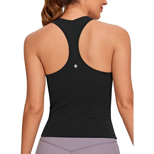 CRZ YOGA Butterluxe Racerback Workout Tank Tops for Women Sleeveless Gym Tops Athletic Yoga Shirts Camisole Black X-Small