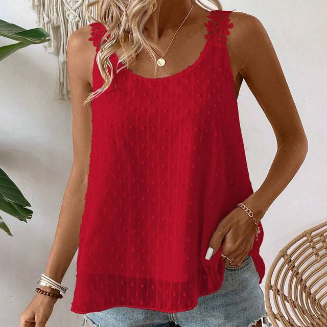 Breezaya Ladies&#39; Solid Color Simple Style Daily Sleeveless Tank Top For New Year Clothes