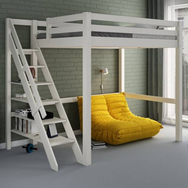 Noomi Studio Loft Bed Double White, White