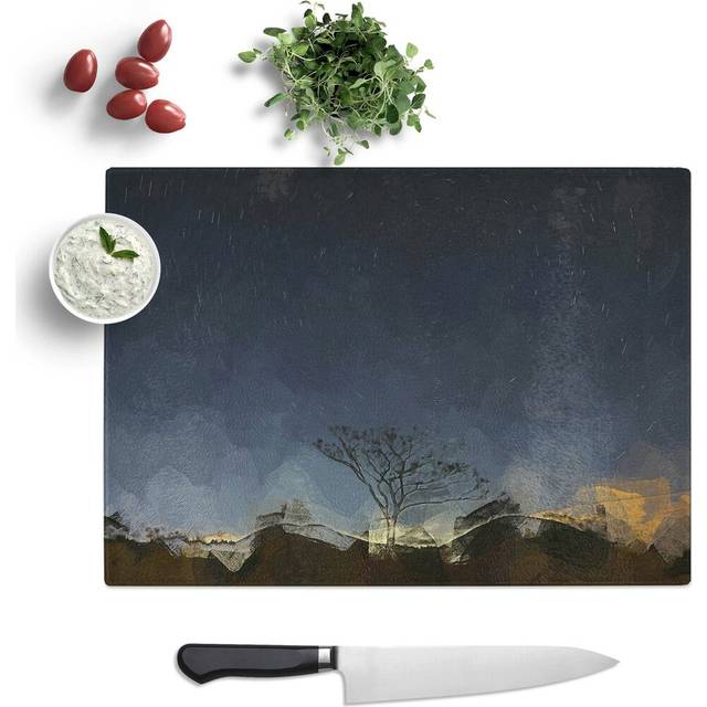 Tempered Glass Stars Above the Tree in South Korea Chopping Board (39 cm W x 28.5 cm L)