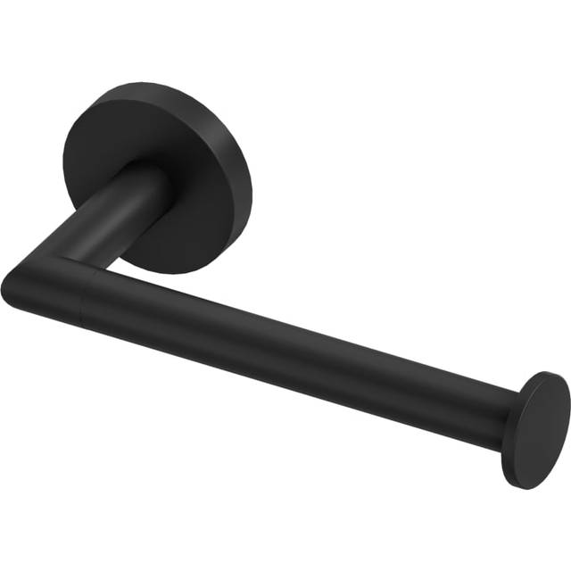 Toilet Roll Holder Black Matte Installation with Screws Measures 16.9 x 7.8 x 5 cm - One Size