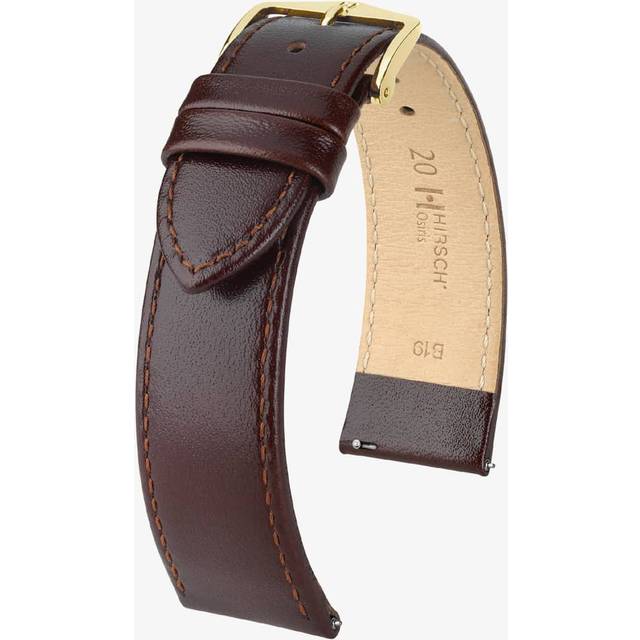 HIRSCH Osiris 14mm Medium Brown Leather Watch Strap 03475110-1-14