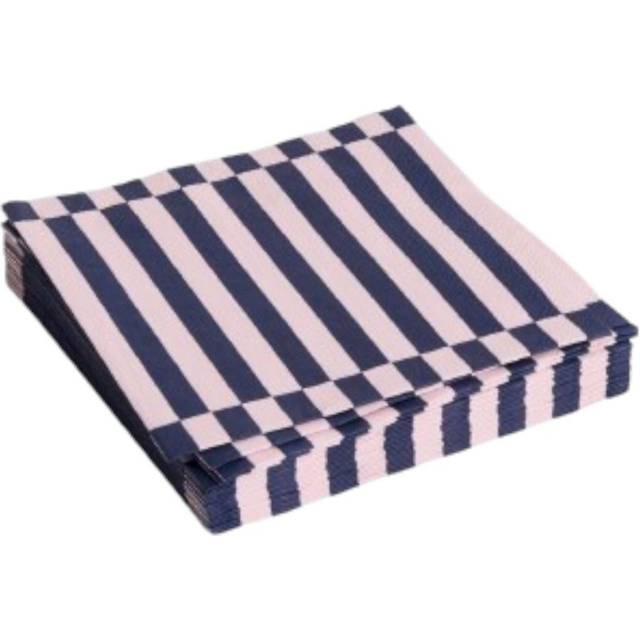 Pattern Napkins 20x20 cm, Dark Blue / Light Pink
