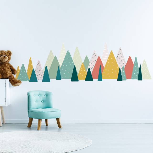 Walplus Kids Colourful Landscape Self Adhesive Wall Stickers - Multi - 215 x 65cm