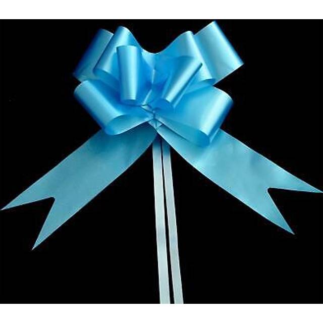 Shatchi - 10 Pcs 30mm Pale Blue Pullbow Ribbon Gift Wrapping