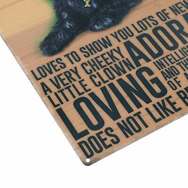 Cockapoo dog metal sign plaque metal tin house garden home wall art door
