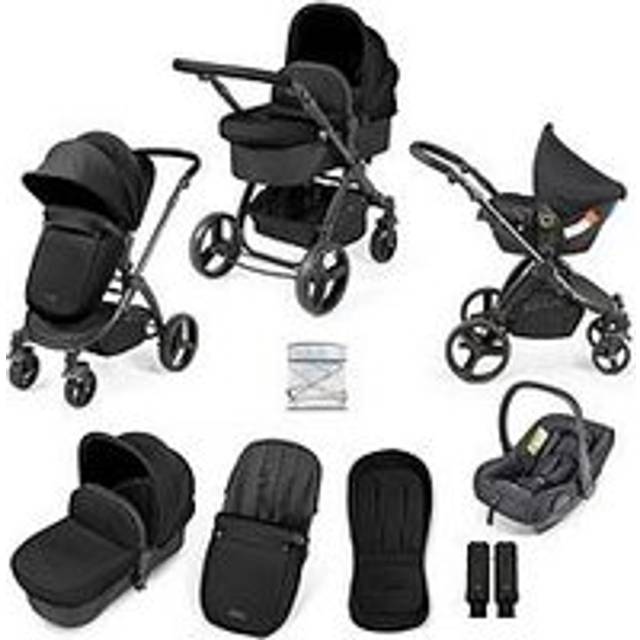 Ickle Bubba Stomp Urban 9 Piece Travel System with Astral Car Seat - Matte Black / Midnight / Black
